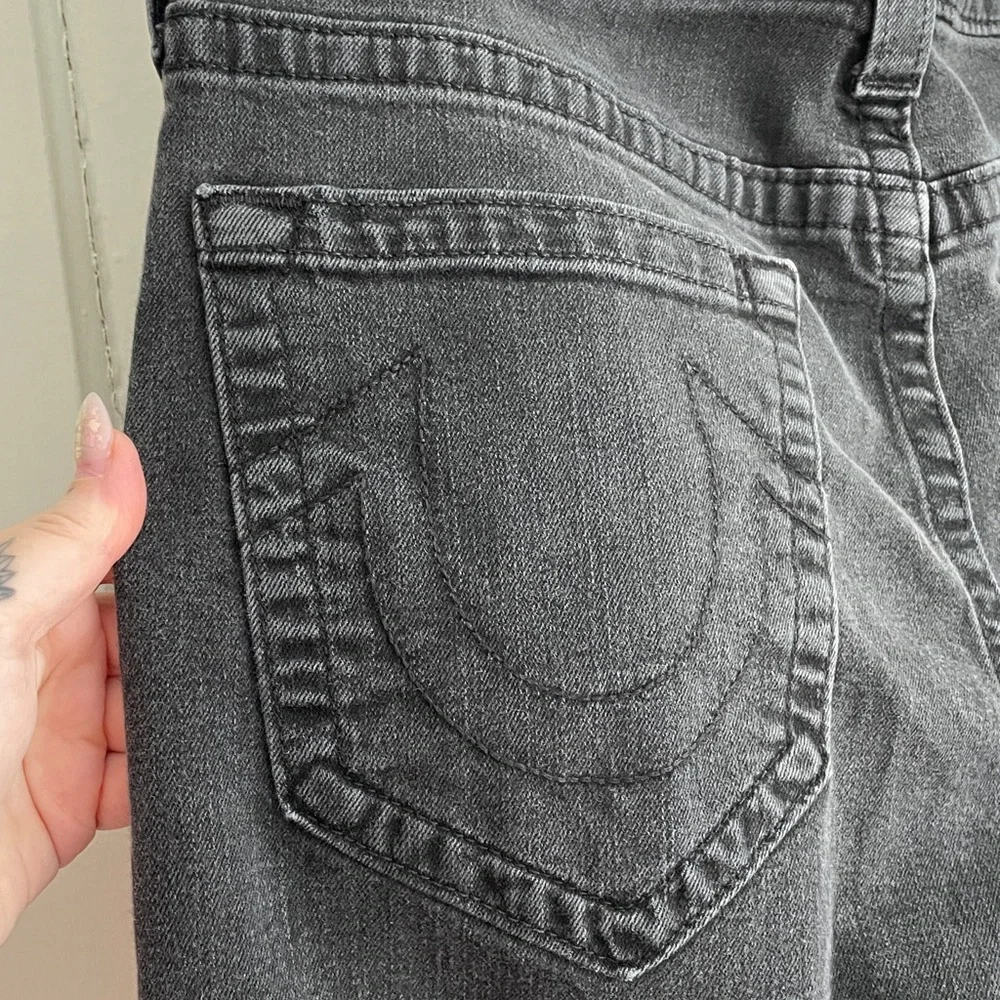True Religion Jeans Men's Black 34 36 Button Fly Rocco Slim EUC